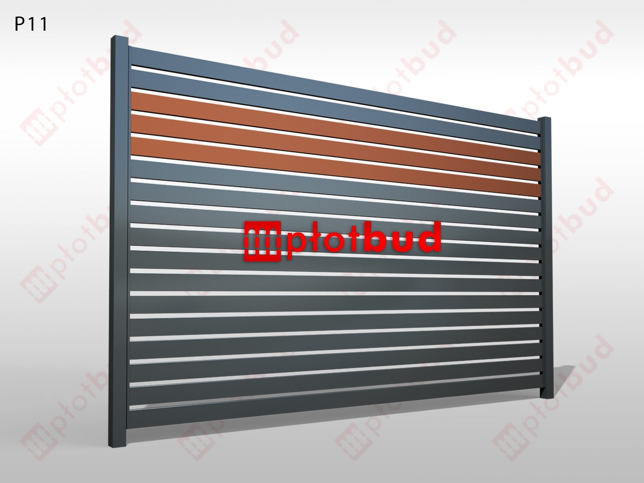 Panel palisadowy metalowy - Typ P11
